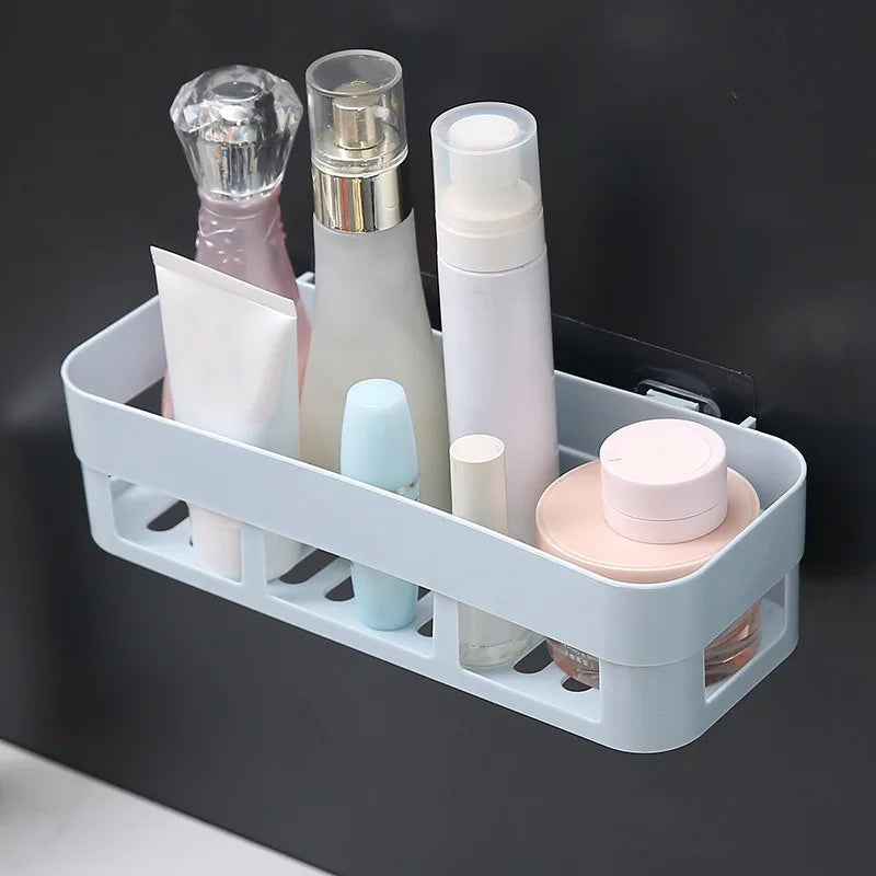 1 PCs Bathroom Shelf Bathroom Adhesive Storage Rack Kitchen Home Decoration