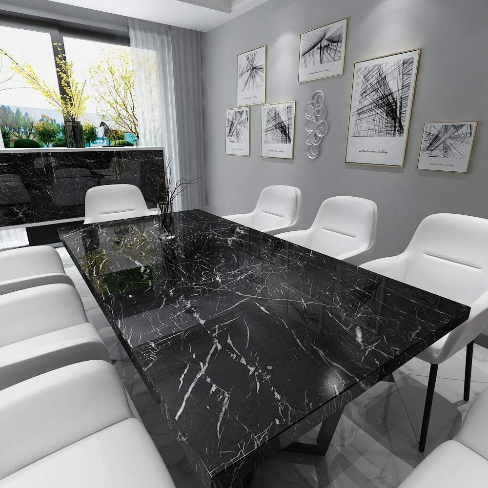 Self Adhesive Black Marble Sheet For Kitchen (60x200)