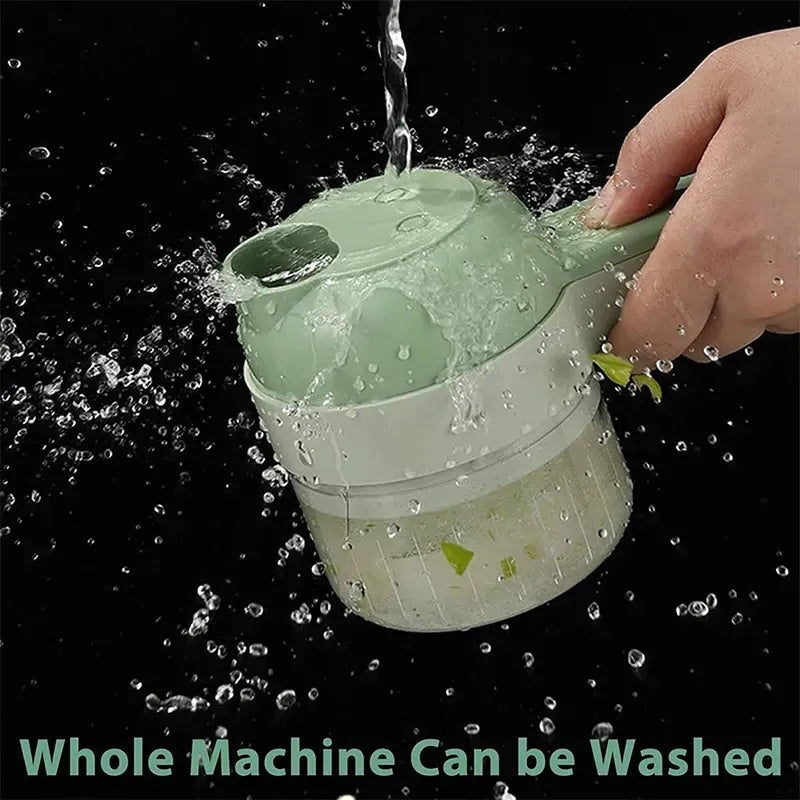 Rechargeable 4 In 1 Electric Vegetable Cutter With Multi-Function