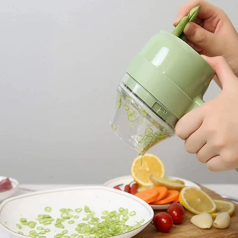 Rechargeable 4 In 1 Electric Vegetable Cutter With Multi-Function