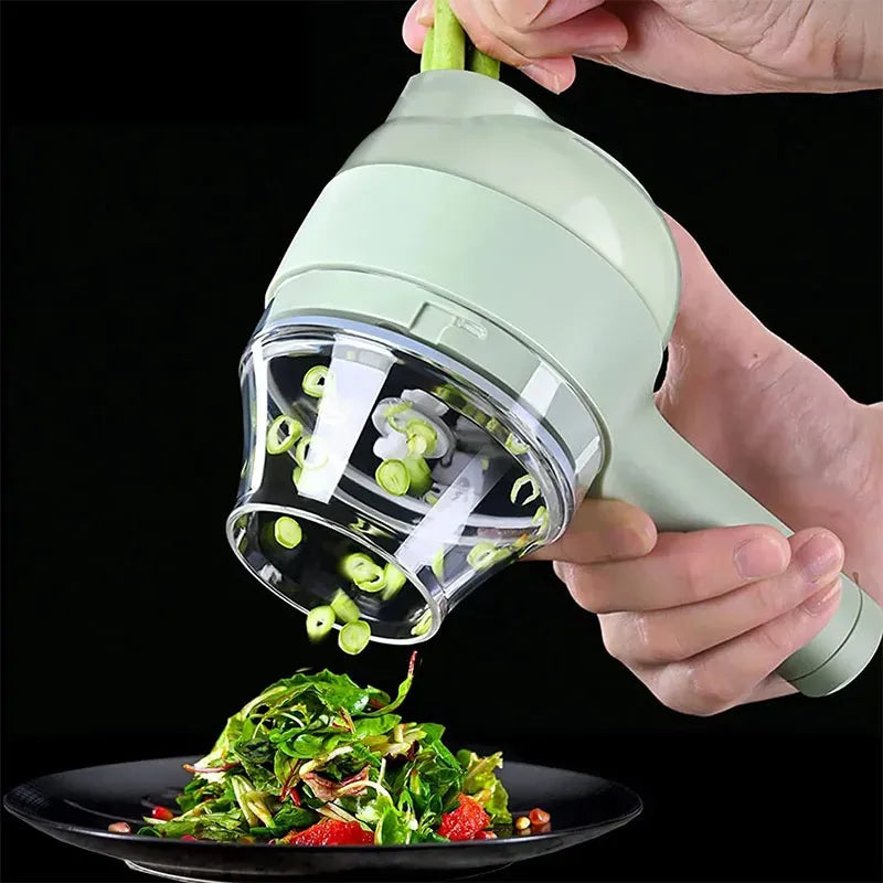 Rechargeable 4 In 1 Electric Vegetable Cutter With Multi-Function